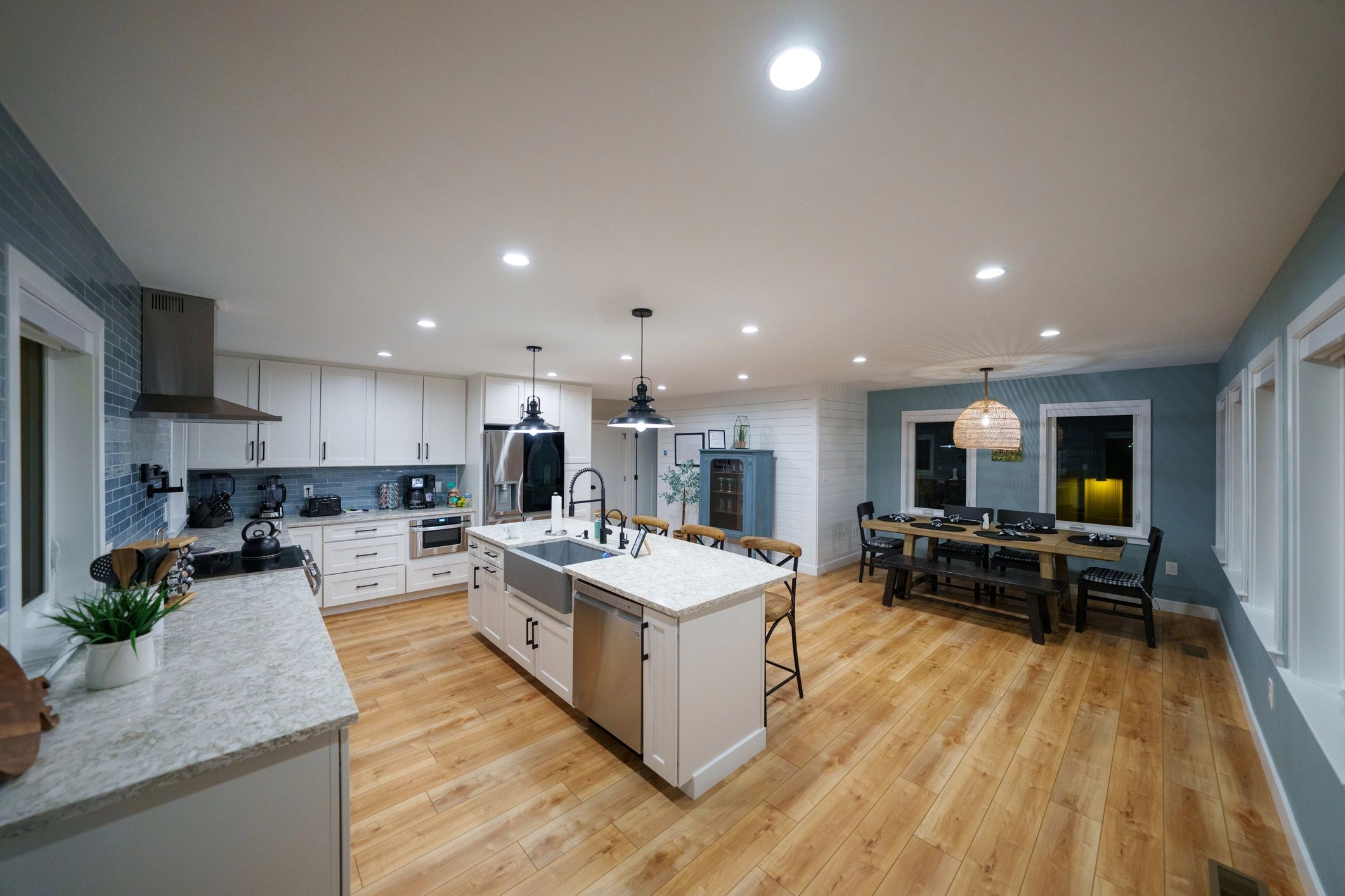 Renovated kitchen with modern finishes